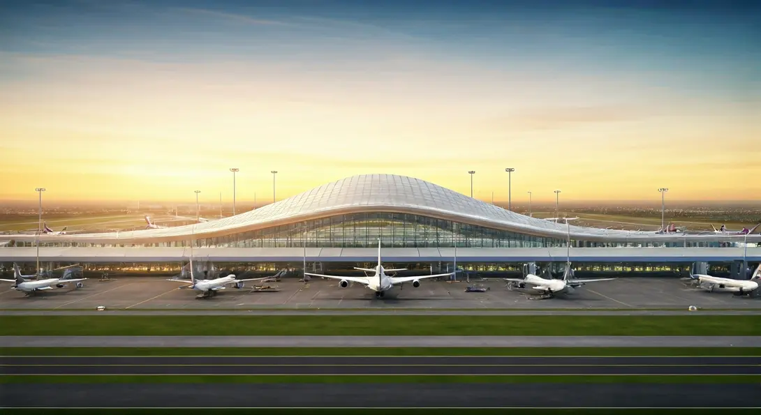 Image showing Futuristic Polish Mega-Airport Hub