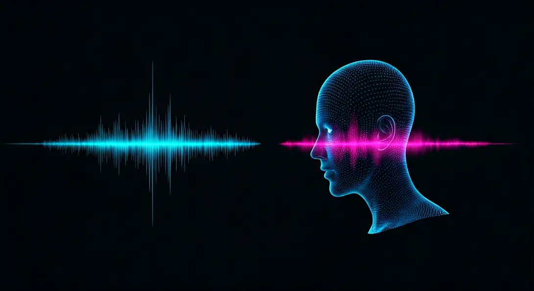 Image showing Futuristic Voice AI Interaction