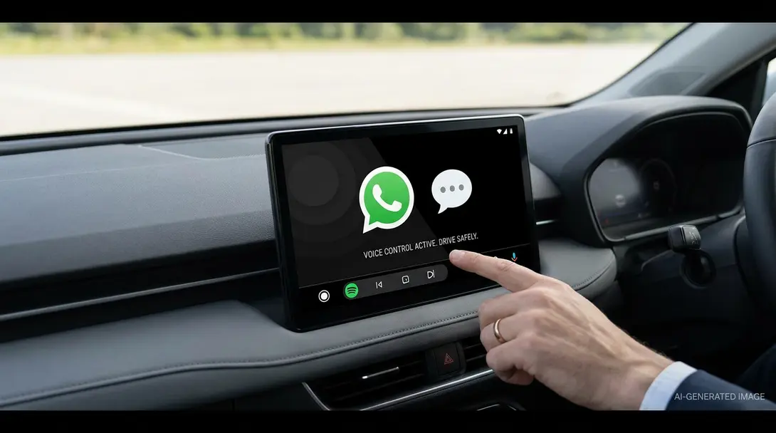 Image showing Android Auto WhatsApp Voice Control