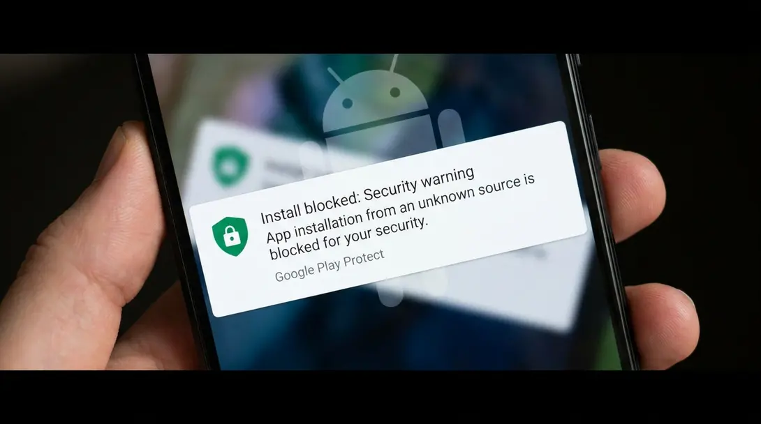 Image showing Android Developer Verifier Sideloading Restrictions
