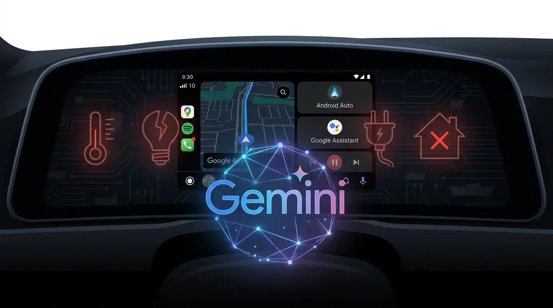 Image showing Gemini Android Auto Google Home Issue