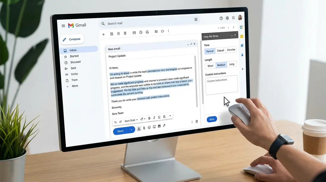 Image showing Gmail AI Email Editing Interface