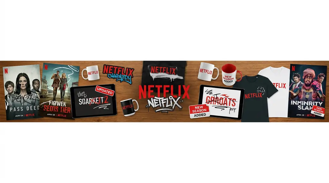 Image showing Netflix promotional materials, modified