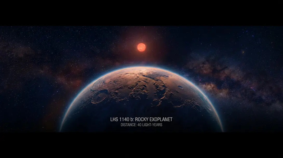 Image showing Rocky Exoplanet LHS 1140 b with Atmosphere