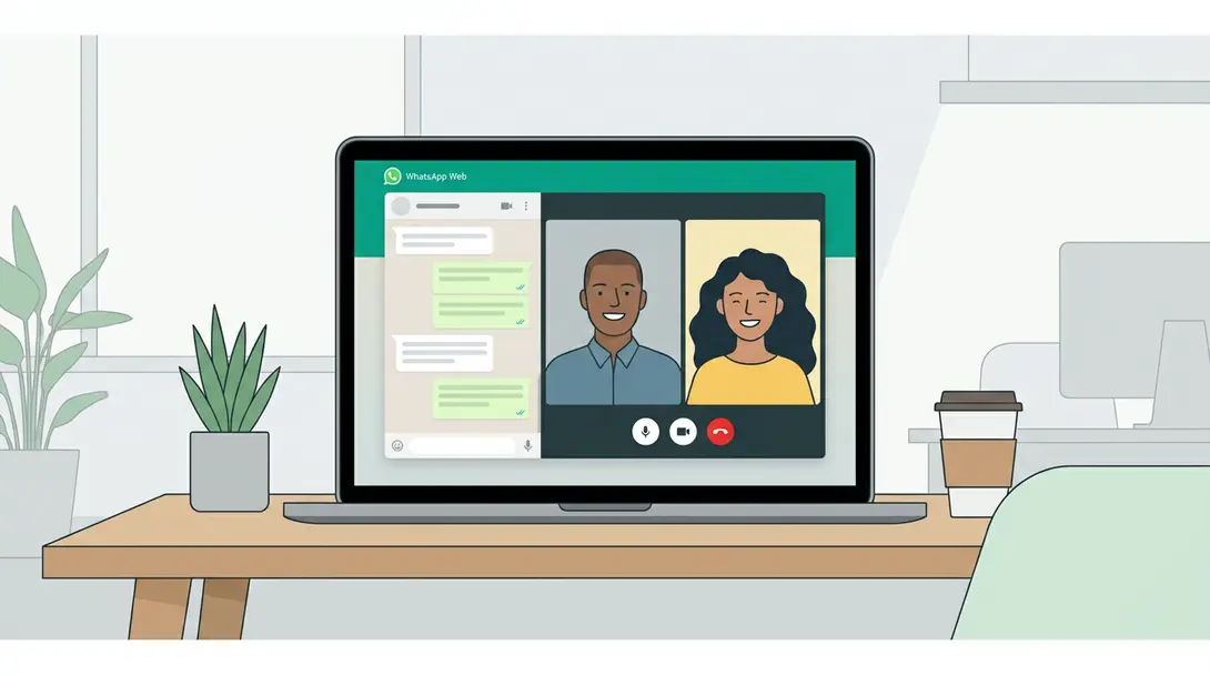 Image showing WhatsApp Web Desktop Video Call Interface