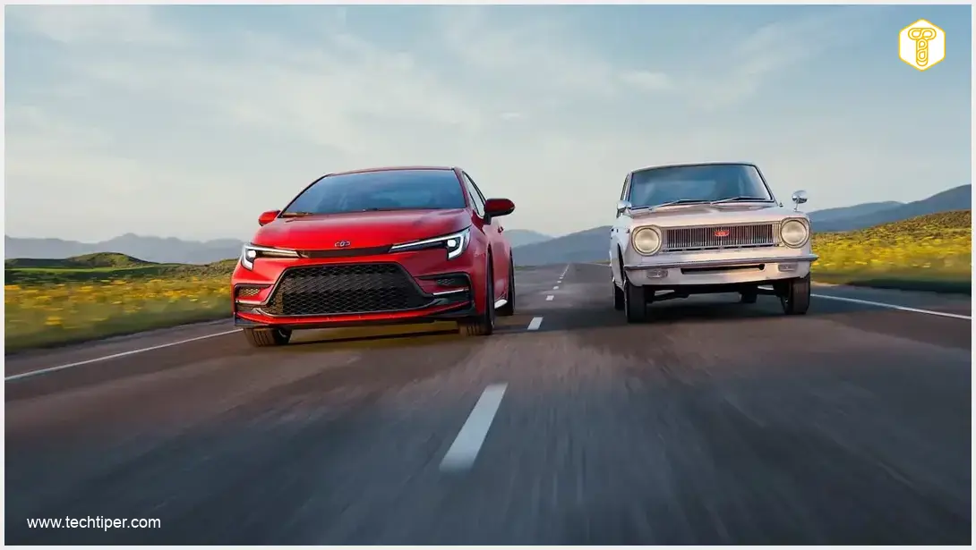 Image showing Electric Toyota Corolla on a futuristic road